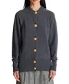 Balmain Buttoned Eco-cashmere Cardigan In Gray