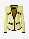 Balmain Collarless Crepe Blazer In V Neck