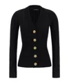 Balmain Buttoned Fitted Cardigan In Black