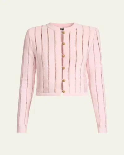 BALMAIN BUTTONED FLECHAGE OPENWORK CARDIGAN