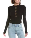 Balmain Buttoned Halter Bodysuit In Black