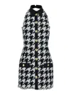 Balmain Cropped Button-embellished Gingham Knitted Top In Black