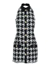 Balmain Cropped Button-embellished Gingham Knitted Top In Black