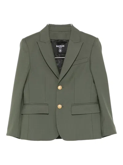Balmain Kids' Buttoned Jacket In Green