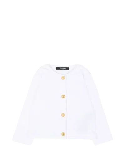 Balmain Babies' Buttoned Jacket In White