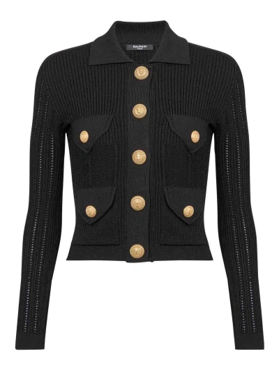 BALMAIN CÁRDIGAN - NEGRO