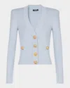 Balmain Engraved-button Cardigan In Transparent