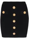 Balmain Women High Waist Buttoned Mini Skirt In Black
