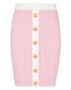 Balmain Buttoned Pointelle Knit Skirt In Pink