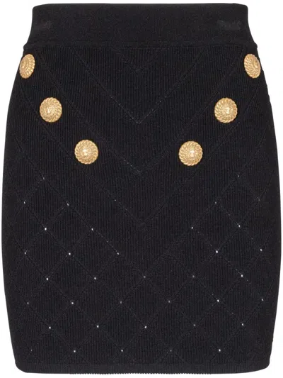 Balmain Buttoned Knitted Mini Skirt