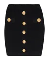 Balmain Women High Waist Buttoned Mini Skirt In Black