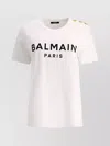 Balmain Logo Print Crewneck T-shirt In White