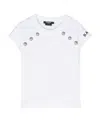 Balmain Buttoned Logo-print T-shirt In White