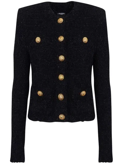 BALMAIN BALMAIN BUTTONED MAZE TWEED JACKET