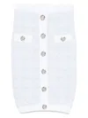 Balmain High-waisted Textured Skirt Button Detailing In Blue