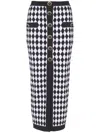 Balmain Buttoned Midi Skirt In Black