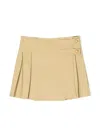 Balmain Buttoned Pleated Skirt In Brown