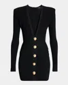 Balmain Short Dress In Black Viscose Blend