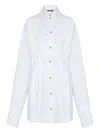 Balmain Buttoned Poplin Shirt Dress In White
