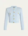 Balmain Buttoned Striped Knit Crop Cardigan