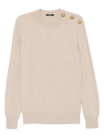 BALMAIN BUTTONED SWEATER - MEN'S - CASHMERE/VIRGIN WOOL
