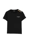 Balmain Buttoned T-shirt In Black