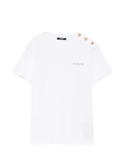 Balmain Kids Crewneck T-shirt In White
