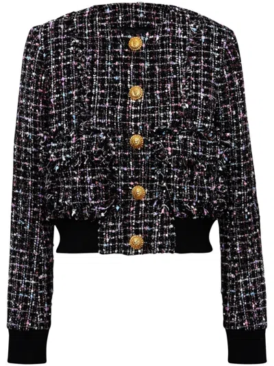 BALMAIN BUTTONED TWEED BLOUSON