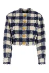 Balmain Blue/white Crewneck Bomber Jacket
