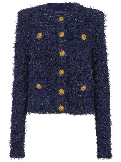 BALMAIN BUTTONED TWEED JACKET