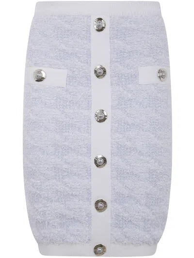 Balmain Buttoned Tweed Knee Lenght Skirt Clothing