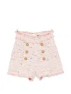 Balmain Buttoned Tweed Shorts In Multi