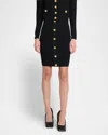 Balmain Knit Cardigan With Structured Shoulders In Black