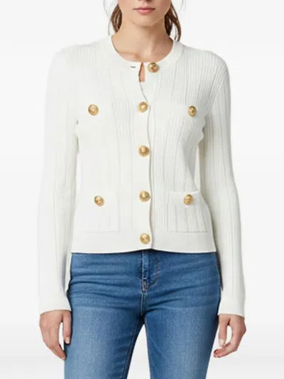 Pre-owned Balmain Button-embellished Cardigan In White