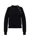 Balmain Button-embellished Raglan-sleeve Sweater In Black