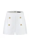 Balmain Kids Logo Patch Button Detailed Shorts In White