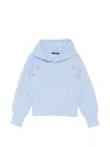 Balmain Button-embossed Hoodie In Blue