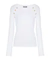 Balmain Knit Top With Buttons In White