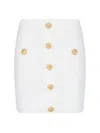 Balmain Knit Mini Skirt With Embossed Buttons Women In White