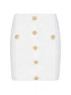 Balmain Knit Mini Skirt With Embossed Buttons Women In White