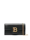 Balmain B-buzz Leather Chain Clutch In Black