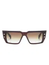 Balmain Bvi Cat-eye Frame Sunglasses In Braun