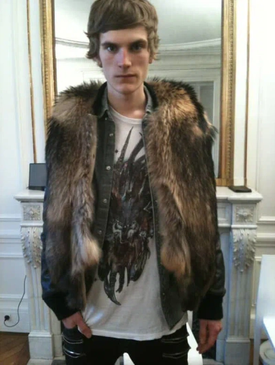 Pre-owned Balmain By Decarnin Aw11 Wolf Graphic Shirt In White