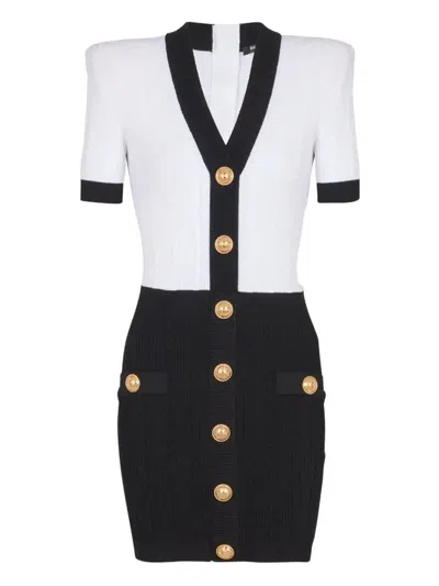 BALMAIN SCHMALES KLEID MIT ZOPFMUSTER