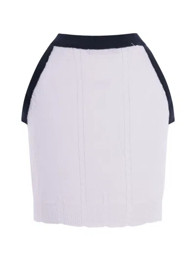 Balmain Kids' Cable-knit Button Tank Top In White