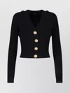 Balmain Twisted Knit Cardigan Sweaters And Cardigans Black In Blue