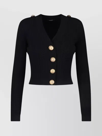 BALMAIN CABLE KNIT CREWNECK SWEATER