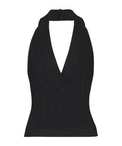 Balmain Cable-knit Halterneck Top