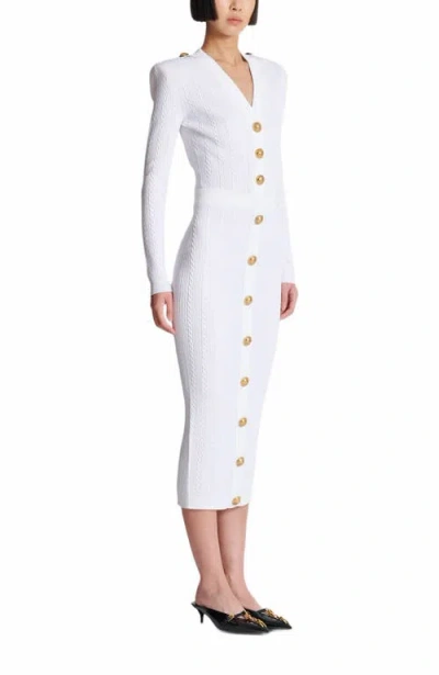 Balmain Cable-knit Midi Skirt