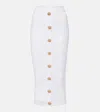Balmain Long Skirt In White Viscose Blend